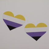 Nonbinary hearts stickers