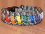 Subtle Rainbow Trans pride bracelet - solomon, dark grey