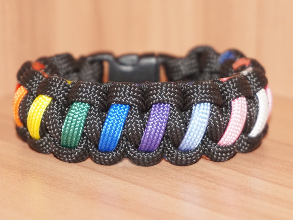 Subtle Rainbow Transgender pride bracelet - solomon, black