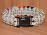 Subtle Nonbinary Lesbian pride bracelet - solomon, light grey