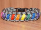 Subtle Bi Rainbow pride bracelet - solomon, dark grey