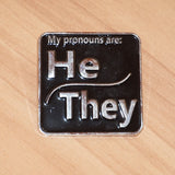 He/They Pronoun Pin - large