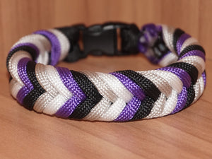 Asexual pride bracelet - multistrand fishtail