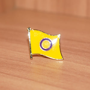 Intersex pride small enamel flag pin