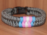 Subtle trans pride bracelet - fishtail, dark grey