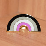 Asexual pride rainbow-shaped enamel pin