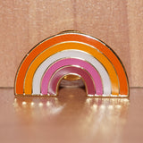 Lesbian pride rainbow-shaped small enamel pin