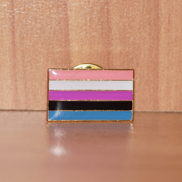 Genderfluid pride small enamel pin