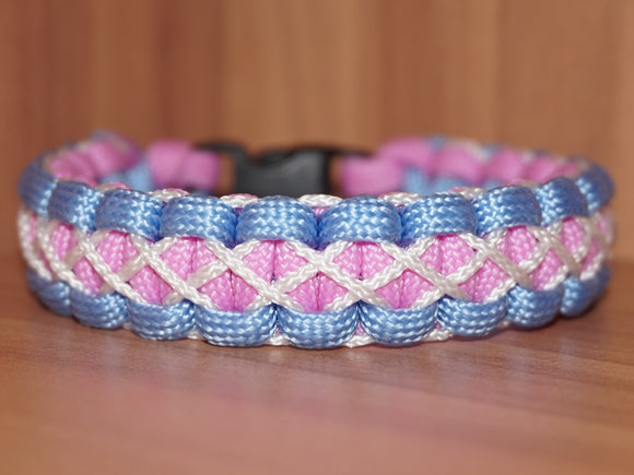 Trans pride bracelet - solomon, stitched