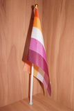 Lesbian pride handheld flag small