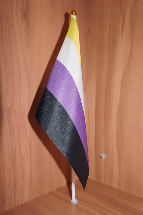 Nonbinary pride handheld flag small