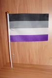 Asexual pride handheld flag small