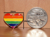 Rainbow pride heart-shaped small enamel pin