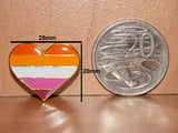 Lesbian pride heart-shaped small enamel pin