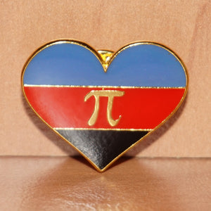 Polyamory pride heart-shaped small enamel pin