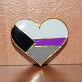 Demisexual pride heart-shaped small enamel pin