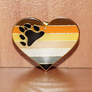 Gay Bear pride heart-shaped small enamel pin