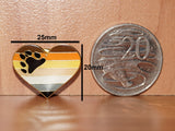 Gay Bear pride heart-shaped small enamel pin