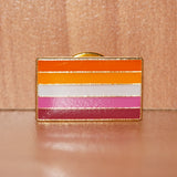 Lesbian pride small enamel pin 5-stripe