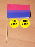 Bisexual pride toothpicks - Packs of 10 or 100
