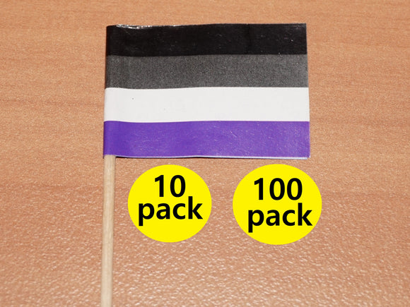 Asexual pride toothpicks - Packs of 10 or 100