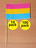 Pansexual pride toothpicks - Packs of 10 or 100