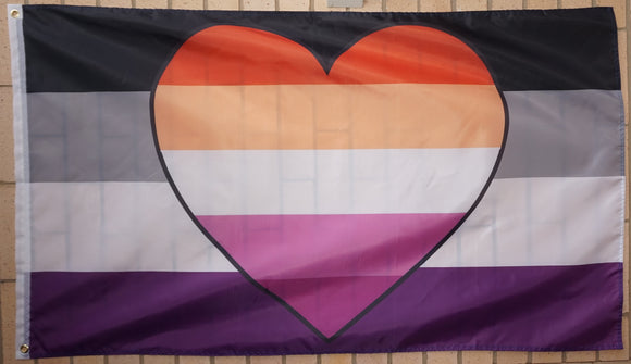 Lesbian Asexual pride flag 3' X 5'
