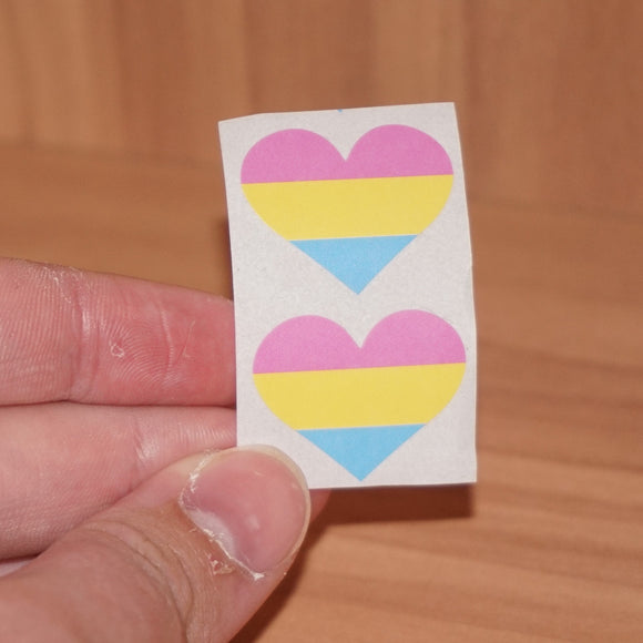 Pansexual hearts stickers