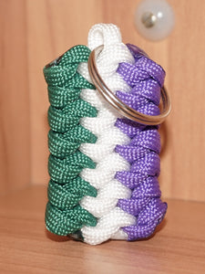 Genderqueer pride keychain - snakeknot