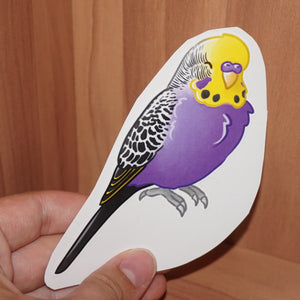 Nonbinary pride budgie - AdoraBirdArt