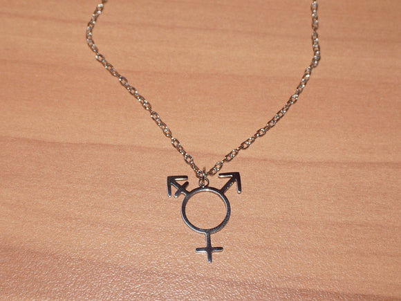 Trans pride necklace