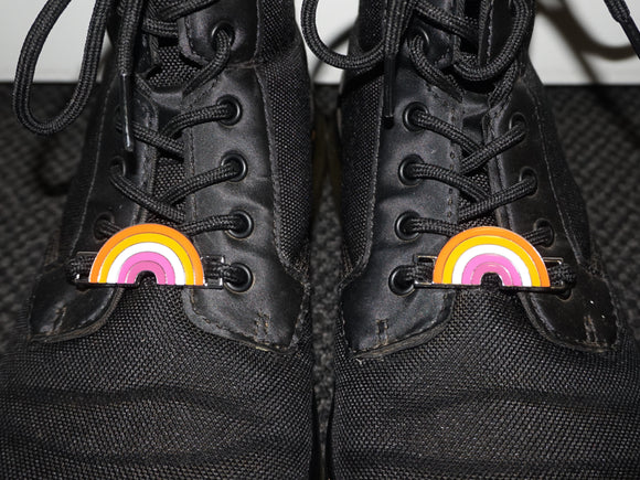 Lesbian pride shoe charms