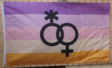 Trixic with symbols pride flag 3' X 5'