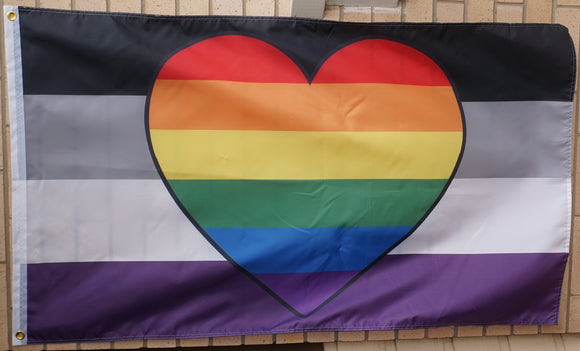 Rainbow Gay Asexual v2 pride flag 3' X 5'