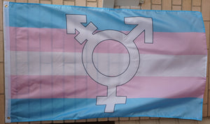 Transgender symbols pride flag 3' X 5'