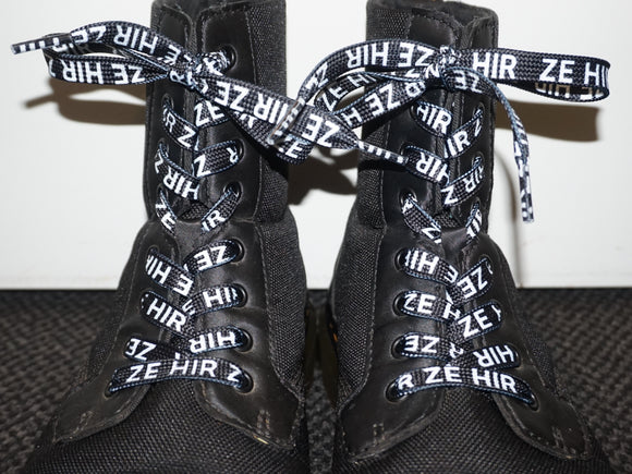 Pronoun shoelaces - ZE HIR