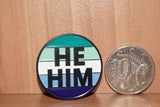 He/Him Vincian Gay pronoun enamel pin