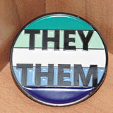 They/Them Vincian Gay pronoun enamel pin