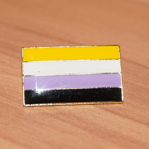 Nonbinary pride small enamel pin