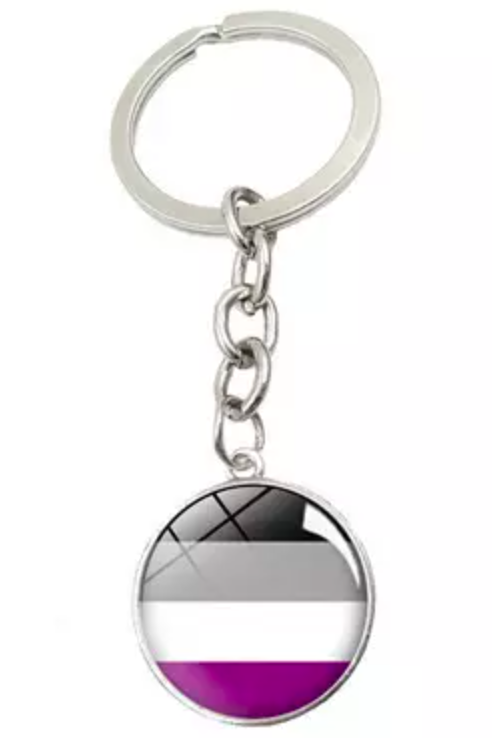Asexual pride keychain