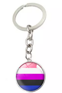 Genderfluid pride keychain
