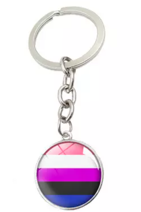 Genderfluid pride keychain
