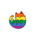 Rainbow pride cat pin V1