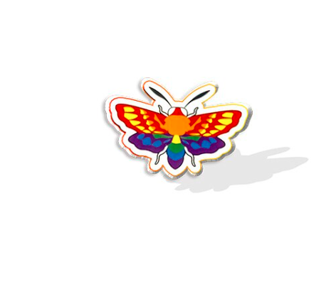 Rainbow pride butterfly pin