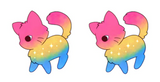 Pansexual pride kitty earrings