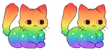 Rainbow pride kitty earrings