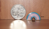 Transgender pride rainbow-shaped small enamel pin